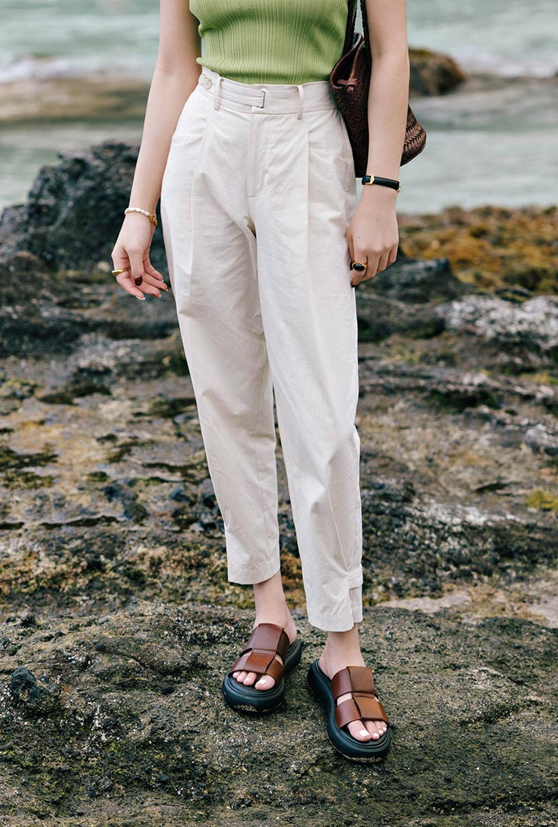 petite cream dress pants Reiss Petite Wide-Leg Tailored Trousers in Cream