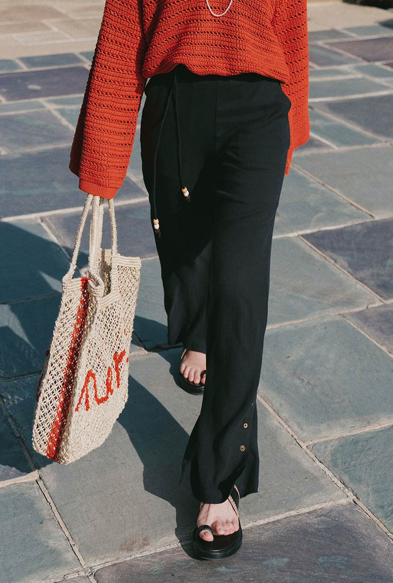 Petite Studio's Sandy Flare Pants in Black
