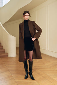 Petite Studio's Manon Velvet Skirt in Brown
