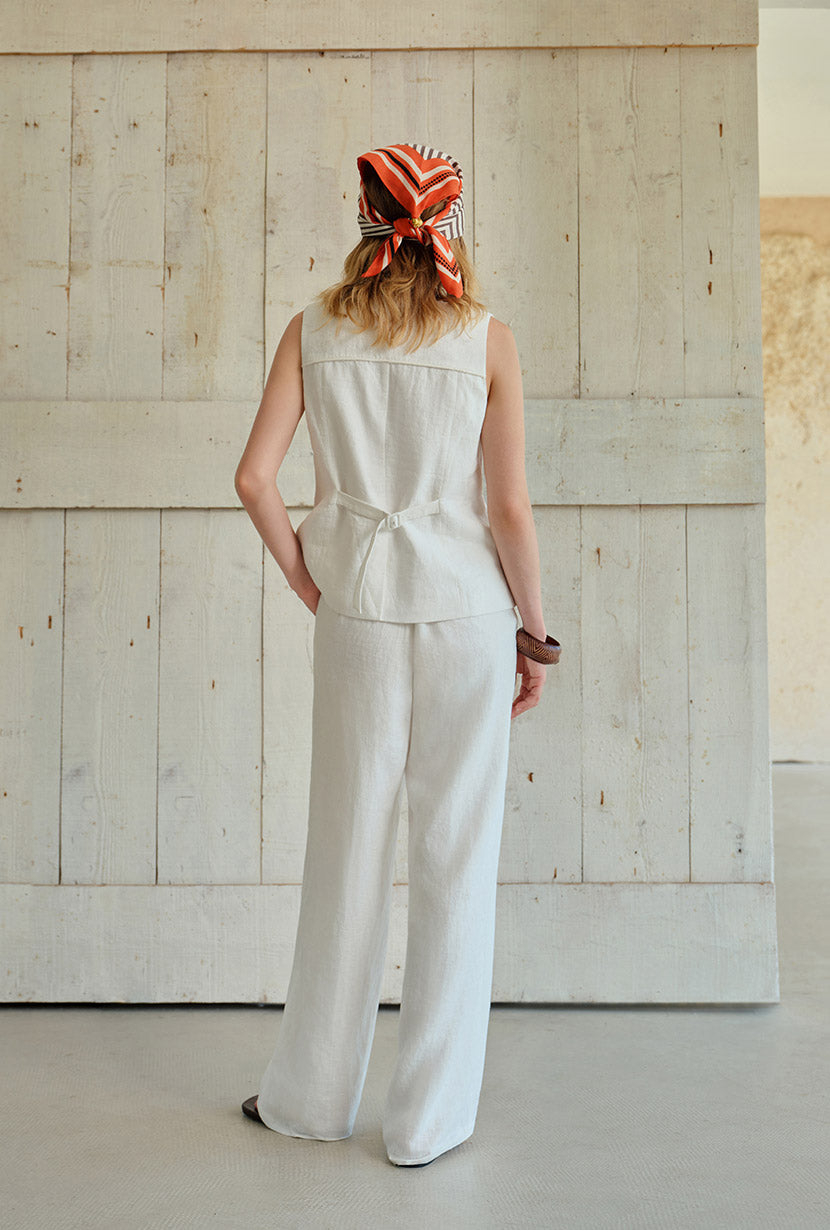 women's linen dress pants How to Style Wide-Leg Pants? MagicLinen and all Nautical French Linen Pants Aegean