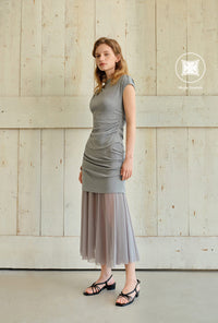 Petite Studio's Dolly Jersey Cotton Skirt in Grey