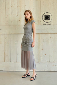 Petite Studio's Dolly Jersey Cotton Skirt in Grey