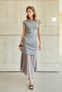 Petite Studio's Dolly Jersey Cotton Skirt in Grey