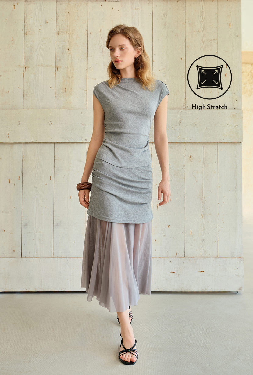 Petite Studio's Dolly Jersey Cotton Skirt in Grey Petite Studio's Dolly Jersey Cotton Skirt in Grey