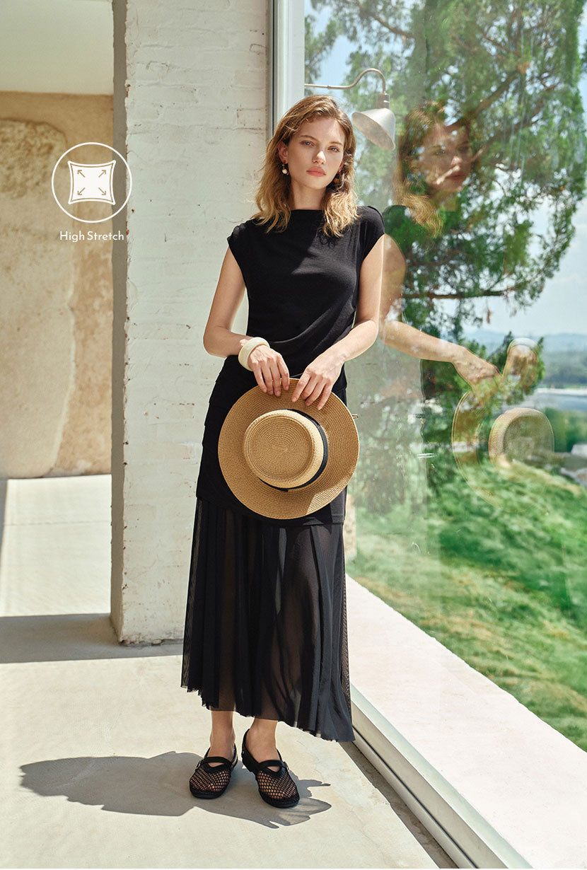 Petite Studio's Dolly Jersey Cotton Skirt in Black