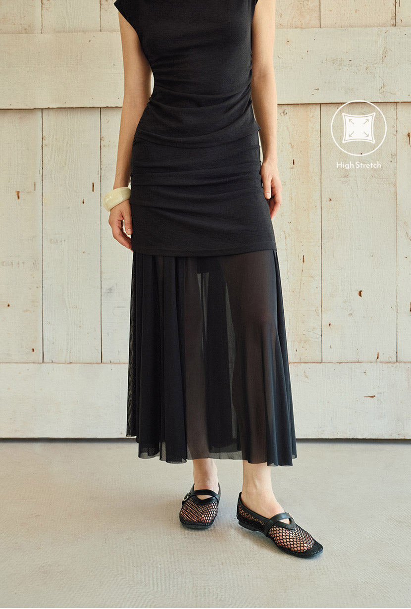 Petite Studio's Dolly Jersey Cotton Skirt in Black