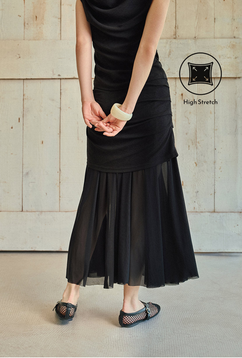 Petite Studio's Dolly Jersey Cotton Skirt in Black 