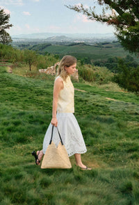 Petite Studio's Edna Cotton Embroidered Skirt in White 