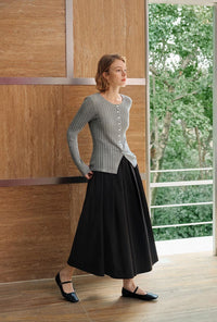 Petite Studio's Darby Wide-Leg Cotton Pants in Black