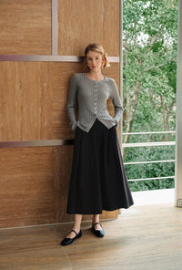 Petite Studio's Darby Wide-Leg Cotton Pants in Black