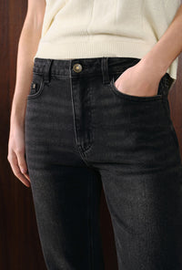 Petite Studio's Enid High-Rise Slim Ankle Jeans in Black