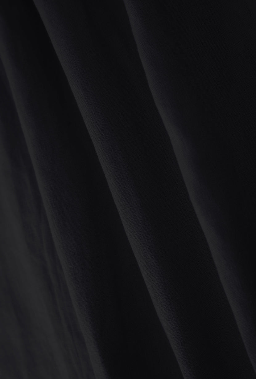 Petite Studio's Atticus Linen Midi Skirt in Black