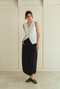 Petite Studio's Quentin Jersey Cotton Cocoon Skirt in Black