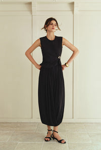 Petite Studio's Quentin Jersey Cotton Cocoon Skirt in Black