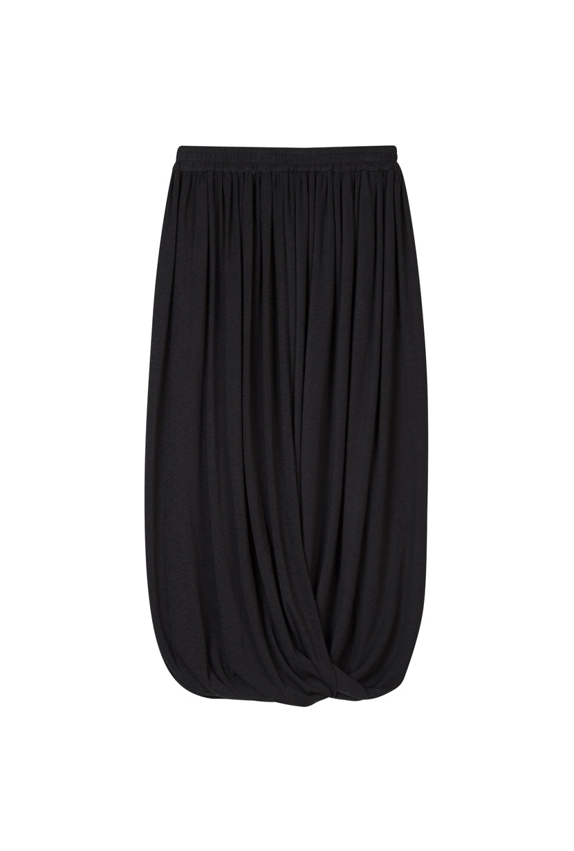 Petite Studio's Quentin Jersey Cotton Cocoon Skirt in Black