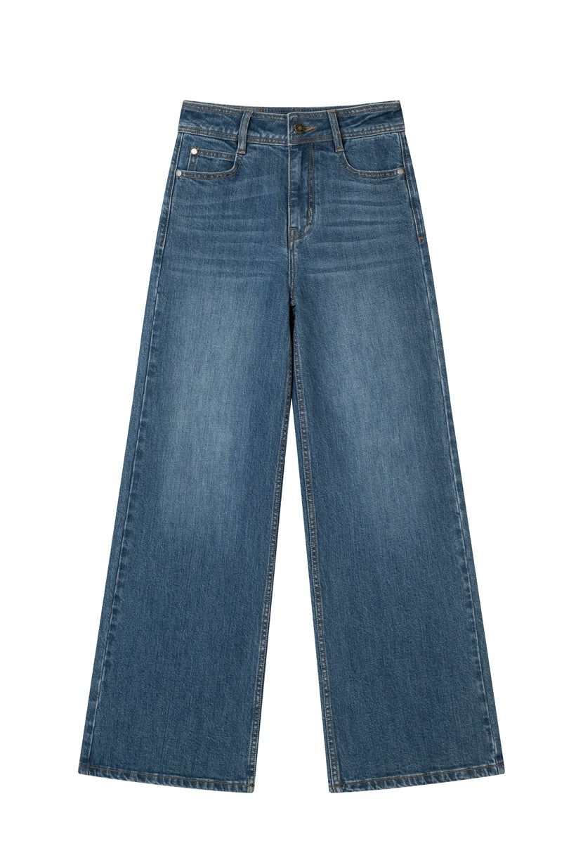 Petite Studio's Franny High-Rise Wide-Leg Jeans in Vintage Blue