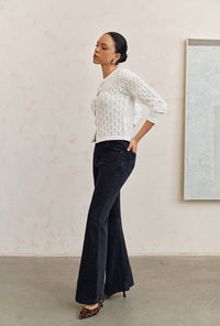 Petite Studio's Asher Mid-Rise Flared Jeans in Black