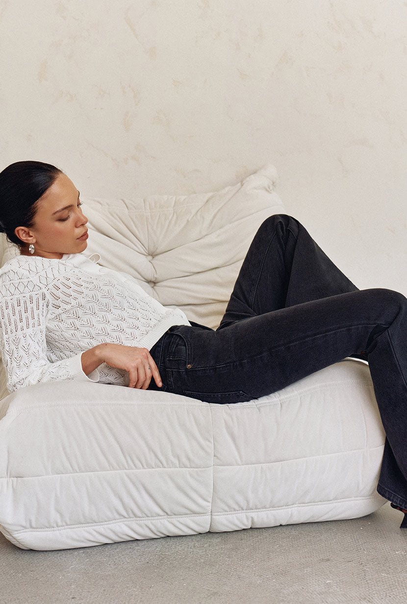 Petite Studio's Asher Mid-Rise Flared Jeans in Black