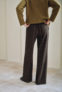 Petite Studio's Dylan Straight Wool Pants in Plaid