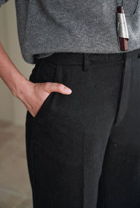 Petite Studio's Dylan Straight Wool Pants in Black