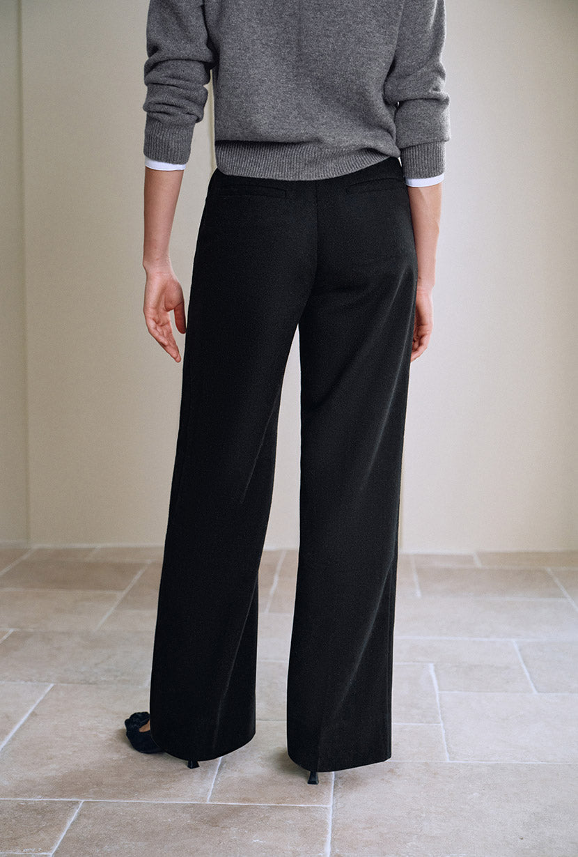 Petite Studio's Dylan Straight Wool Pants in Black