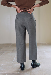 Petite Studio's Sawyer Cropped Wool Pants in Charcoal