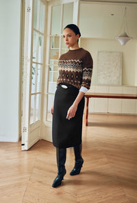 Petite Studio's Rocco Wool Midi Skirt in Black