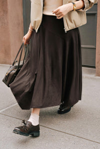 Petite Studio's Wyatt Wool Skirt in Chocolate