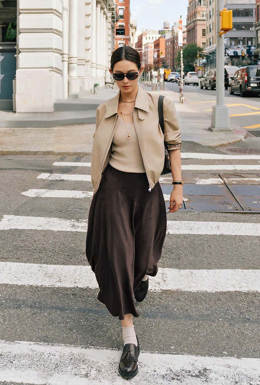 Petite Studio's Wyatt Wool Skirt in Chocolate