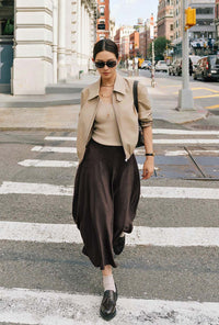Petite Studio's Wyatt Wool Skirt in Chocolate