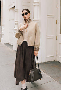 Petite Studio's Wyatt Wool Skirt in Chocolate