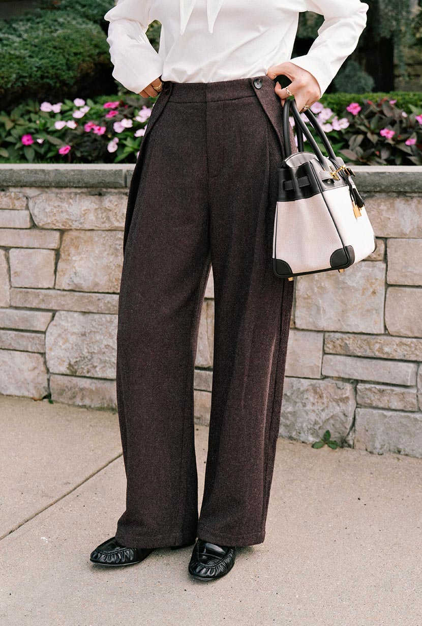 Petite Studio's Natalia Wool Pants in Brown
