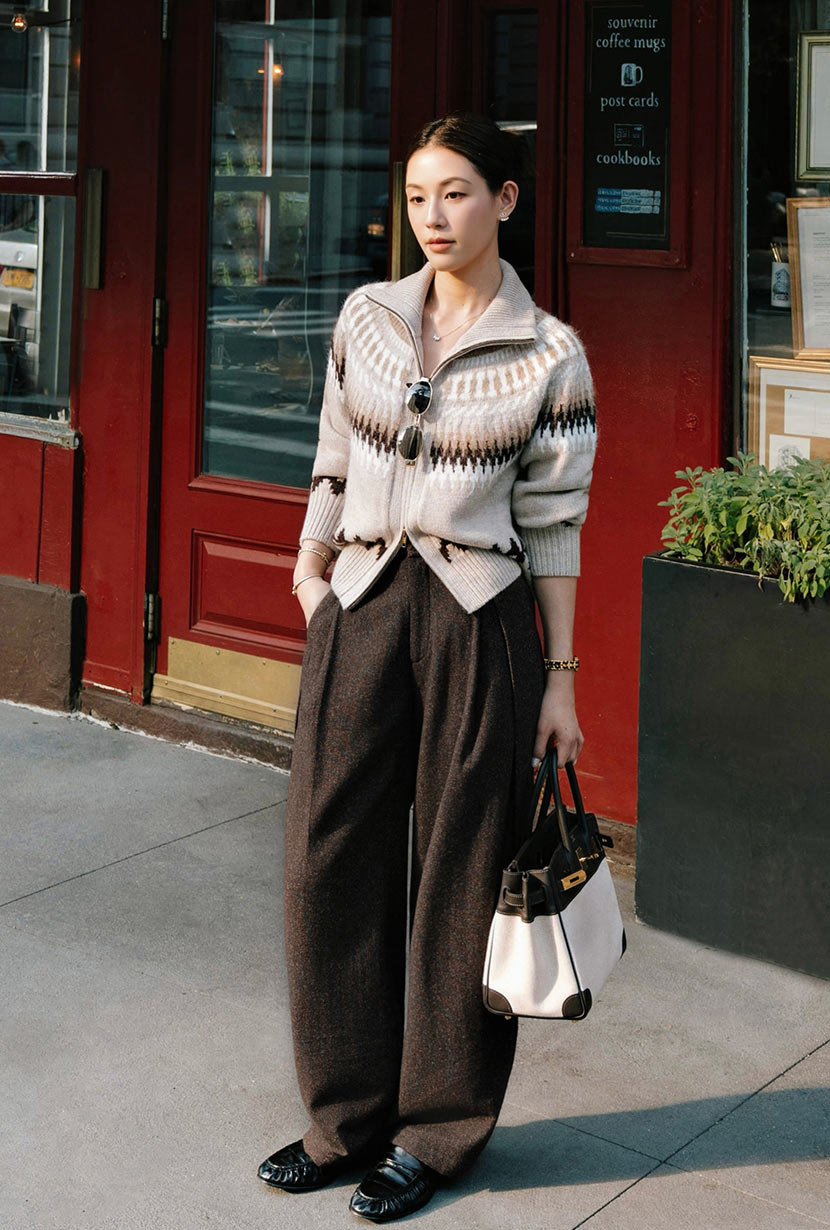 Petite Studio's Natalia Wool Pants in Brown