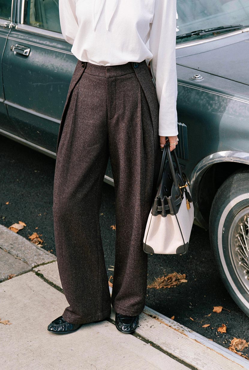 Petite Studio's Natalia Wool Pants in Brown