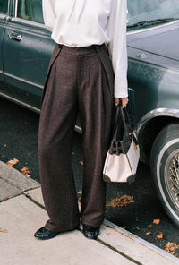 Petite Studio's Natalia Wool Pants in Brown