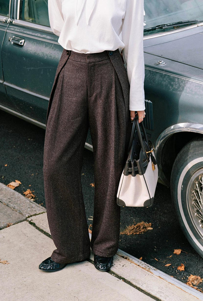 Petite Studio's Natalia Wool Pants in Brown