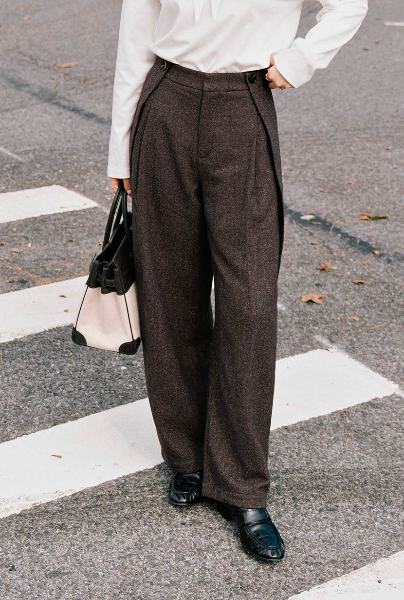 Petite Studio's Natalia Wool Pants in Brown