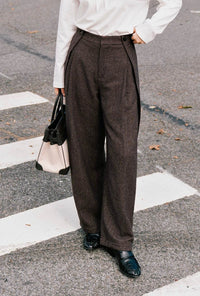 Petite Studio's Natalia Wool Pants in Brown
