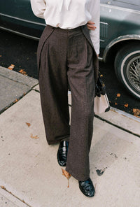 Petite Studio's Natalia Wool Pants in Brown