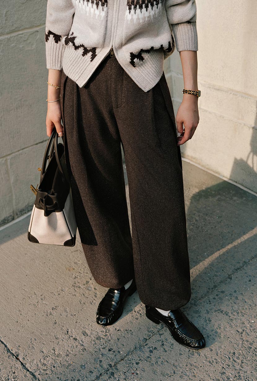 Petite Studio's Natalia Wool Pants in Brown
