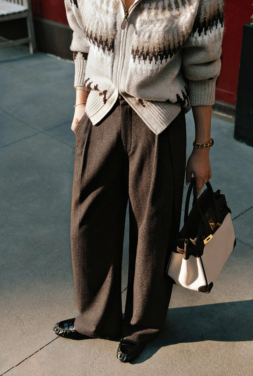 Petite Studio's Natalia Wool Pants in Brown