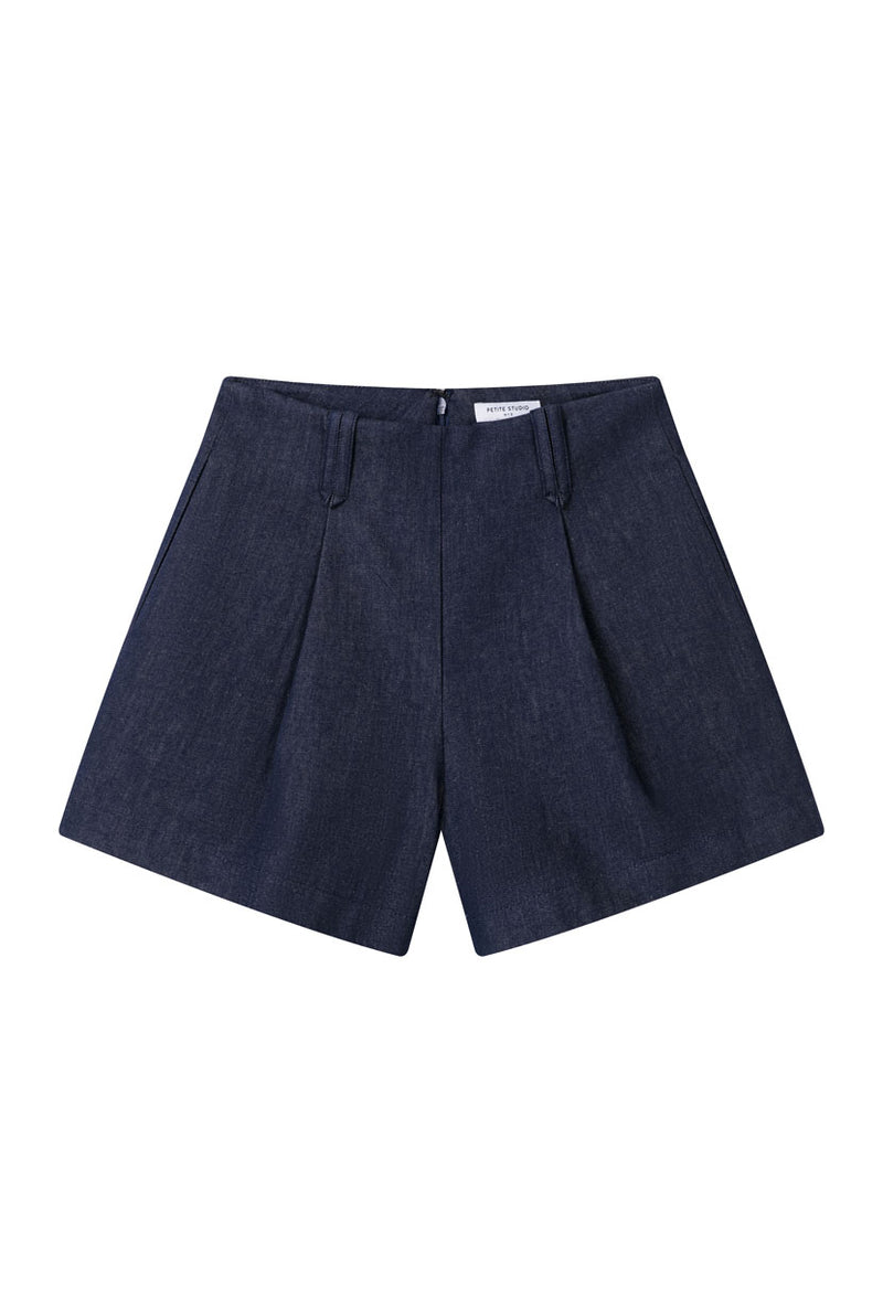 Petite Studio's Anne Linen Shorts in Indigo