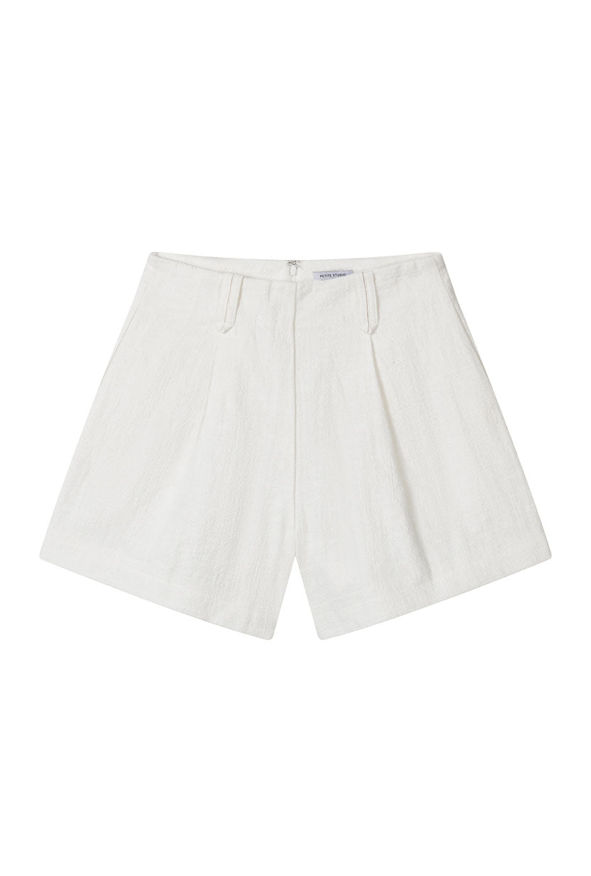 Petite Studio's Anne Linen Shorts in White