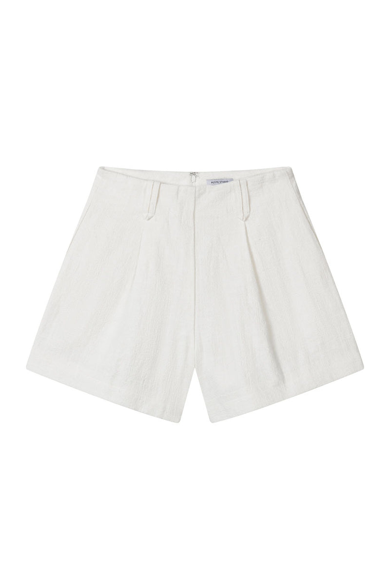 Petite Studio's Anne Linen Shorts in White