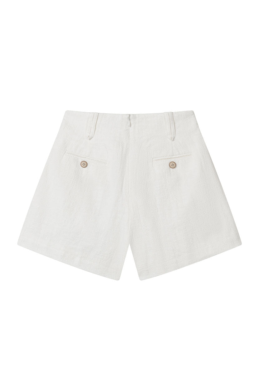 Petite Studio's Anne Linen Shorts in White