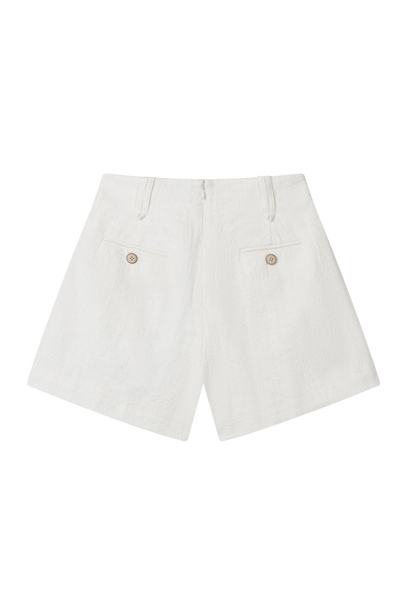 Petite Studio's Anne Linen Shorts in White