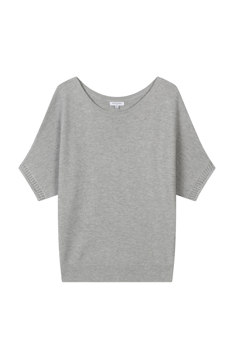 Petite Studio's Franco Cotton Knit Top in Grey 