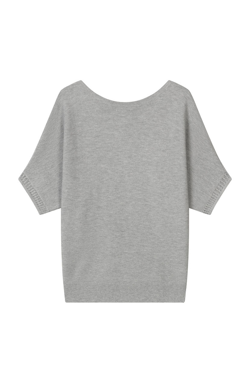 Petite Studio's Franco Cotton Knit Top in Grey 