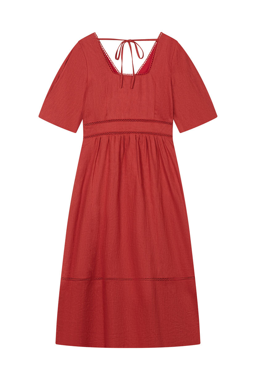 Petite Studio's Meryl Linen Dress in Red 