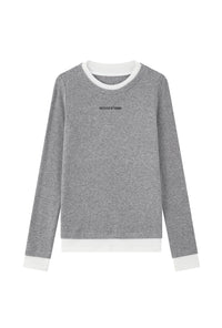 Petite Studio's Hedi Wool Blend Layered Top in Grey
